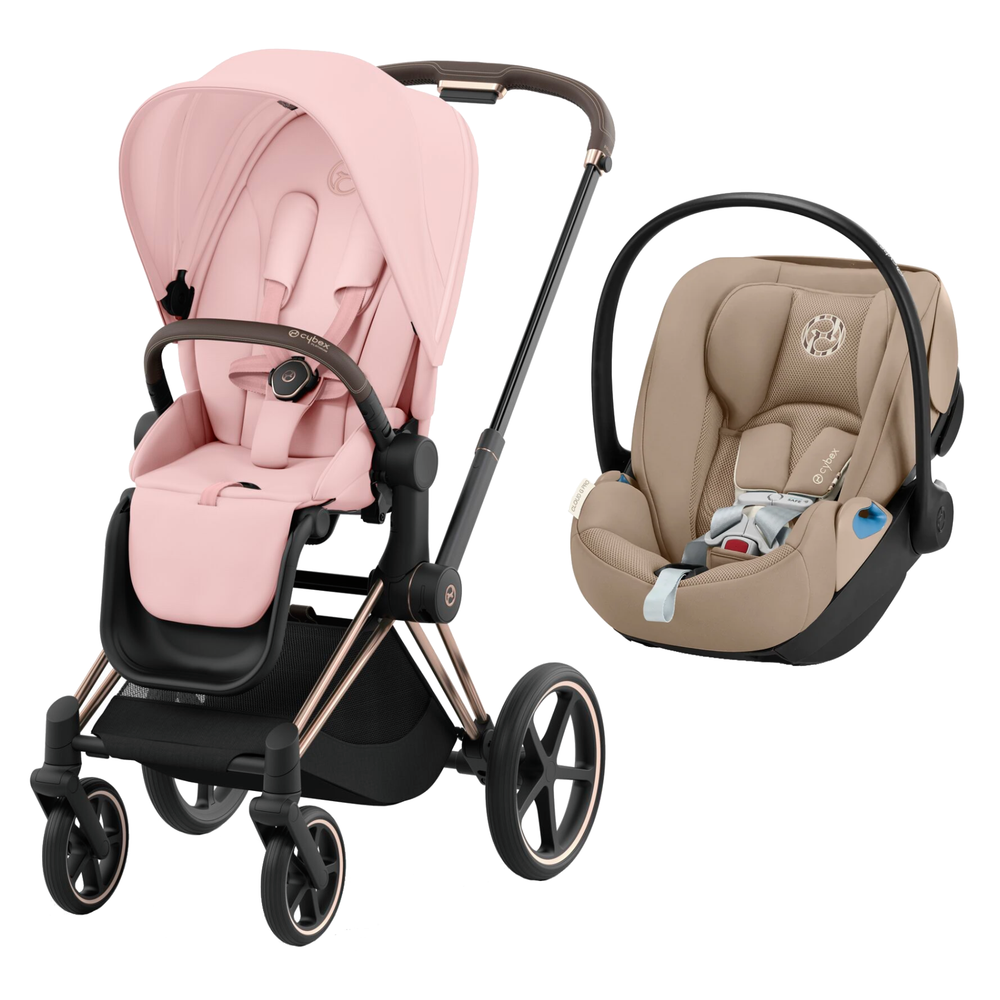 Cybex Priam4 Rosegold/Peach Pink + Cloud G Pro Almond Beige