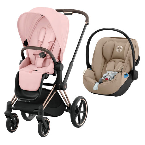 Cybex Priam4 Rosegold/Peach Pink + Cloud G Pro Almond Beige