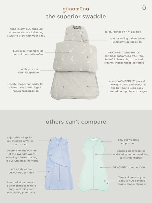 Gunamuna Swaddle Sack Duvet Bamboo 1.0T - Woof