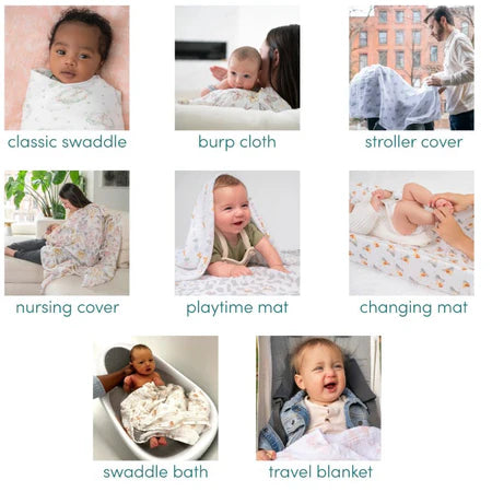 Aden Swaddle Blanket 4pk 112x112cm - Kite Parade