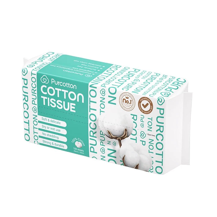 Purcotton Cotton Tissues 100 Sheets (3pk)