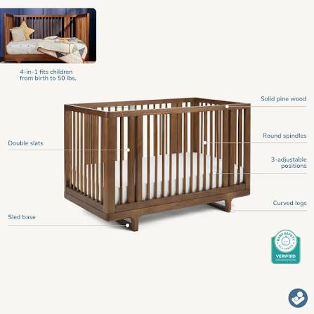 Maxi Cosi Embraced Forms 4-in-1 Convertible Crib - Walnut CR011CHN