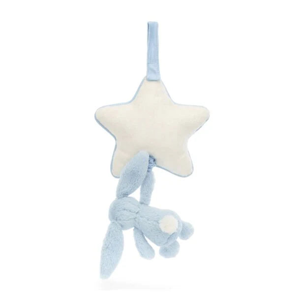 Jellycat Bushful Blue Bunny Musical Pull