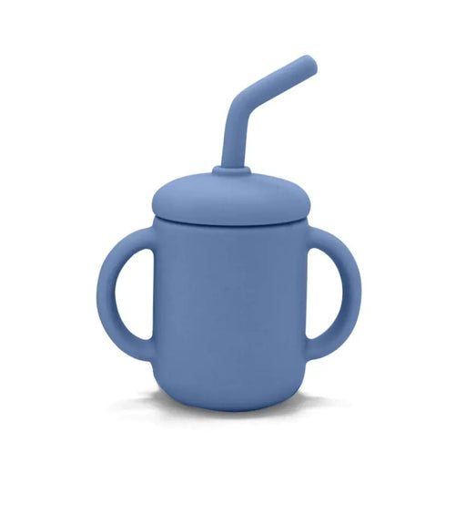Kushies Silisippy Cup w/ Straw - Mineral Blue