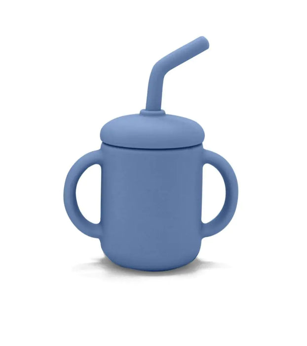 Kushies Silisippy Cup w/ Straw - Mineral Blue