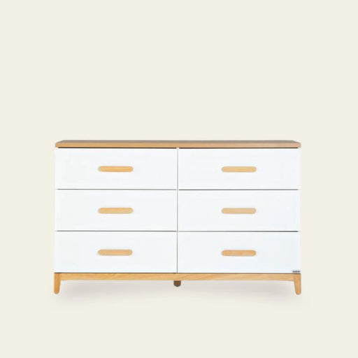 Dadada Lala Big 6-Drawer Dresser - White/Red Oak (2box)