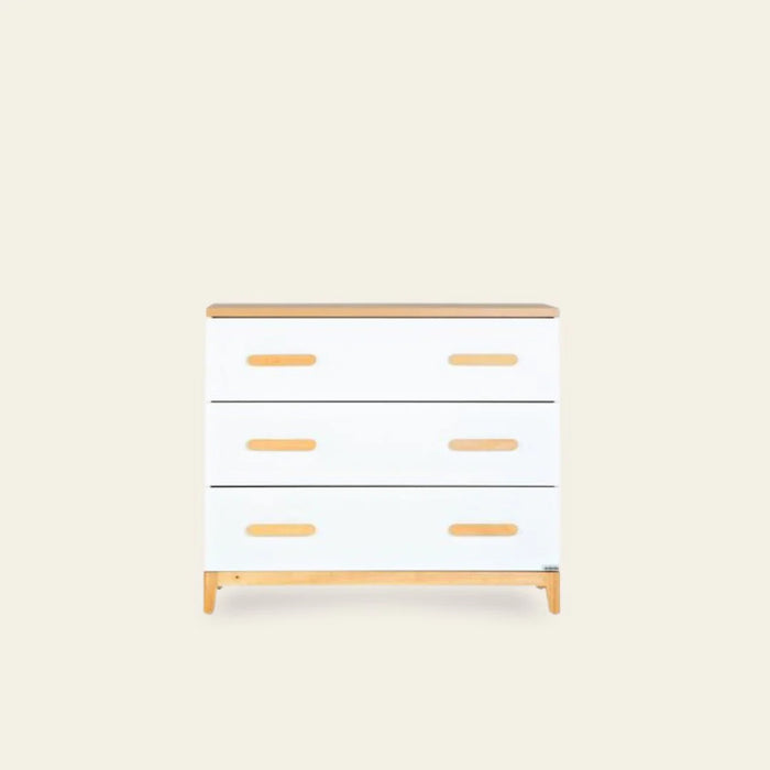 Dadada Lala Little 3-Drawer Dresser - White/Red Oak