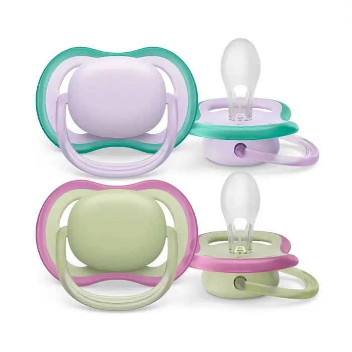 Avent Ultra Air Pacifier 2pk 0-6M - Lilac+Green