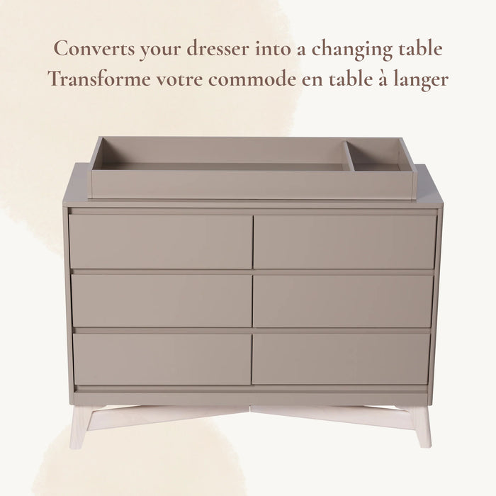 Little Seeds KD Pala Collection Double Dresser Topper Change Table Top - Taupe
