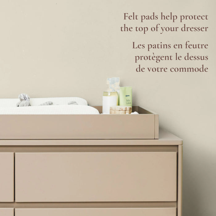 Little Seeds KD Pala Collection Double Dresser Topper Change Table Top - Taupe