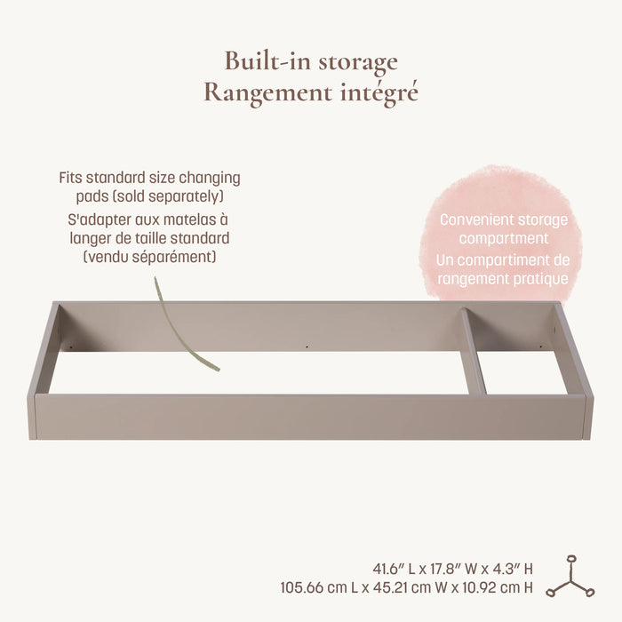 Little Seeds KD Pala Collection Double Dresser Topper Change Table Top - Taupe