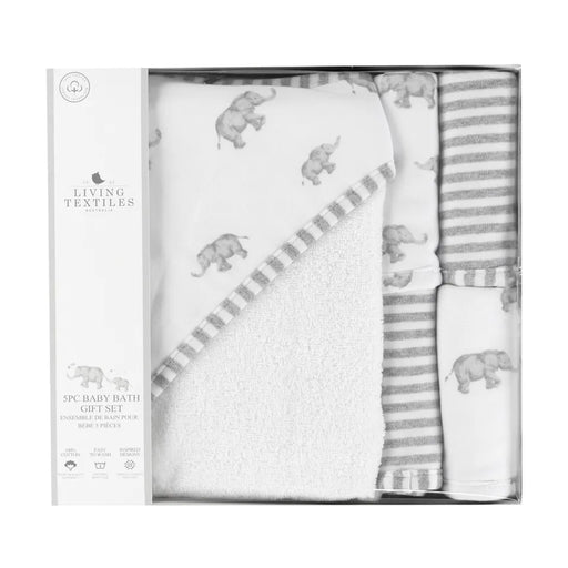 Living Textiles Bath Gift Set 5pc - Grey Elephant