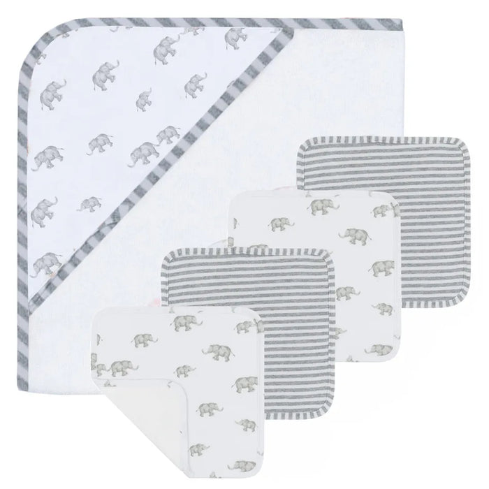 Living Textiles Bath Gift Set 5pc - Grey Elephant