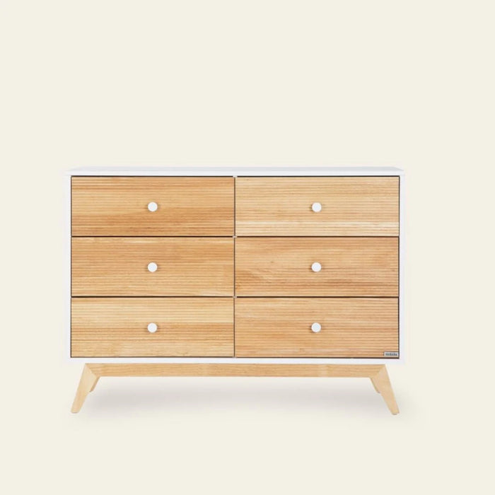 Dadada Merry 6-Drawer Dresser - White/Natural (2box)