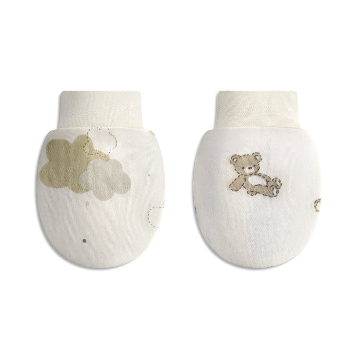 Piccolo Bambino 4pk anti-scratch mittens - Beige