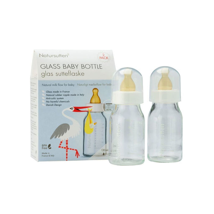 Natursutten Glass Baby Bottle 120ml 2pk