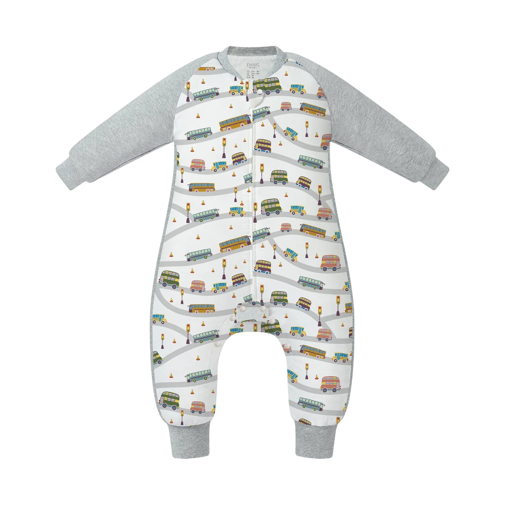 Nest Designs Long Sleeve Footed Sleep Bag 2.5T - Wheels On The Bus