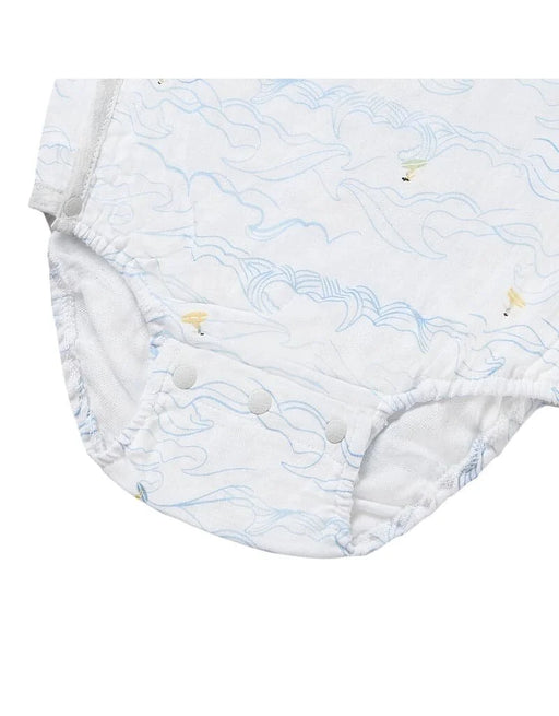 Nest Designs Short Sleeve Kimono Onesie - Surf's Up