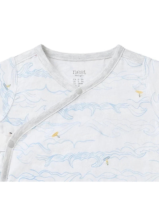 Nest Designs Short Sleeve Kimono Onesie - Surf's Up
