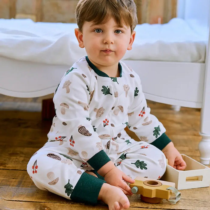 Nest Designs Long Sleeve Footed Sleep Bag 1.0Tog - Forest Forage