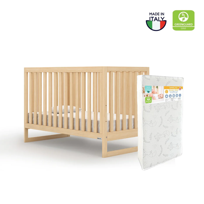 Dadada Austin Crib + Simmons Cocoon Mattress - Natural