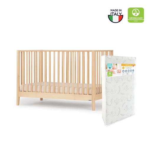 Dadada Lala Crib + Simmons Cocoon Mattress - Natural