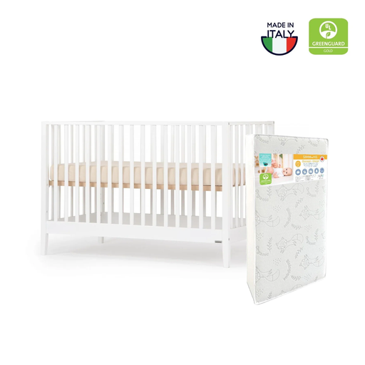 Dadada Lala Crib + Simmons Cocoon Mattress - White
