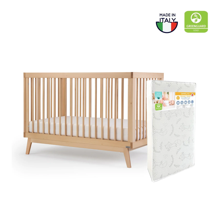 Dadada Soho Crib + Simmons Cocoon Mattress - Natural