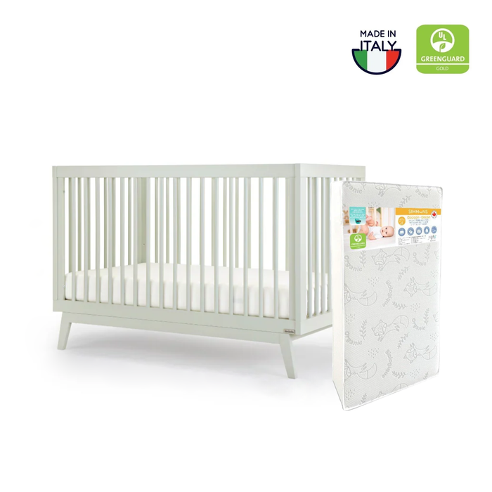 Dadada Soho Crib + Simmons Cocoon Mattress - Sage