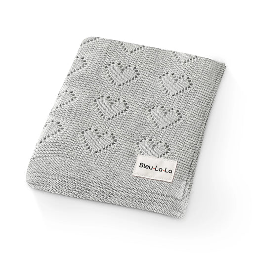 Bleu La La Swaddle Blanket Heart - Grey