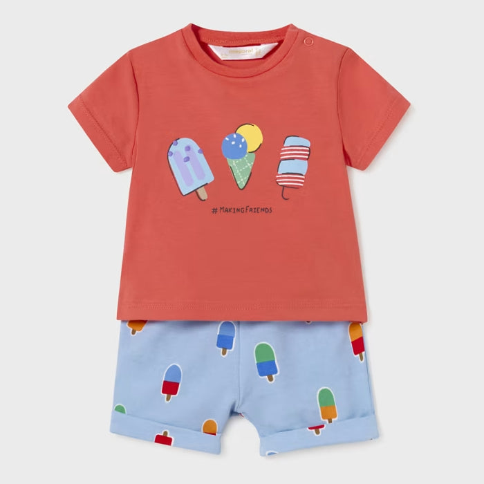 Mayoral Shorts Set - Papaya