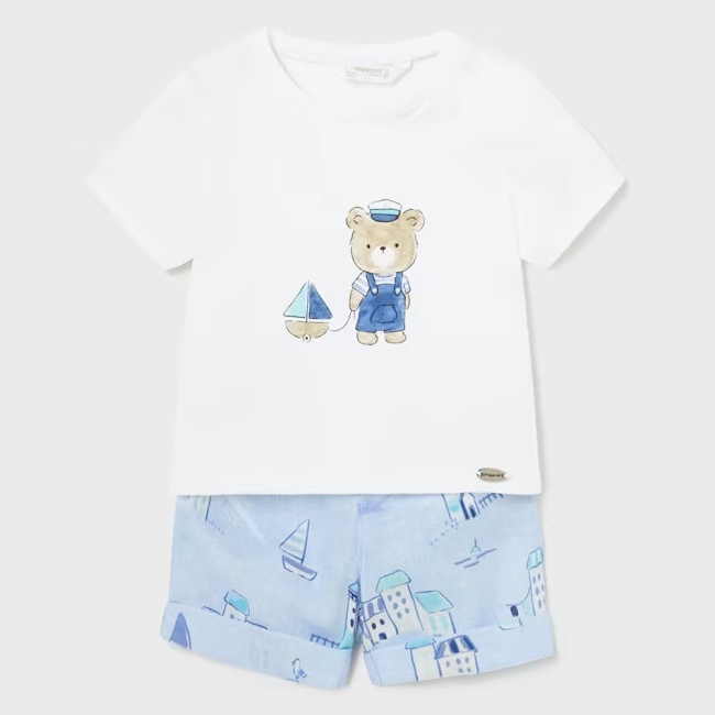 Mayoral Shorts&T-Shirt Set - Blanco