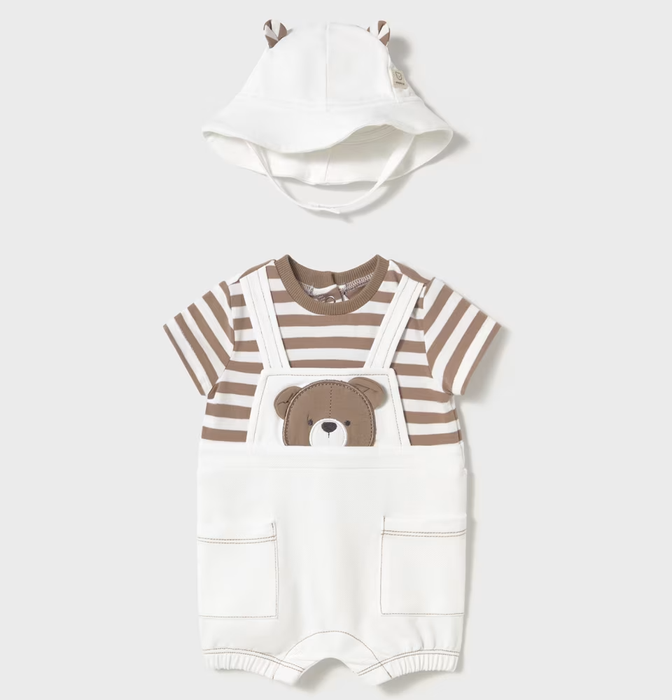 Mayoral Dungaree with Hat - Muffin