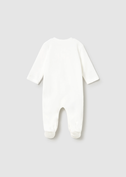 Mayoral Velour Onesie - Crdo-Hielo (White)