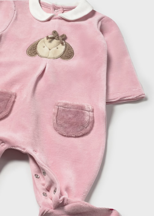 Mayoral Velour Onesie - Orquidea (Pocket)