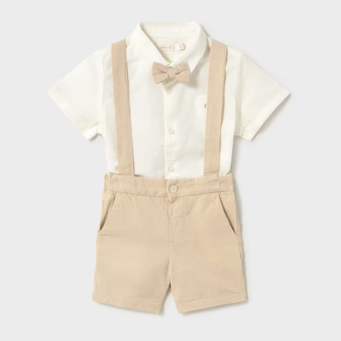 Mayoral Baby Shorts and Bow Tie Shirt Set - Avena mez