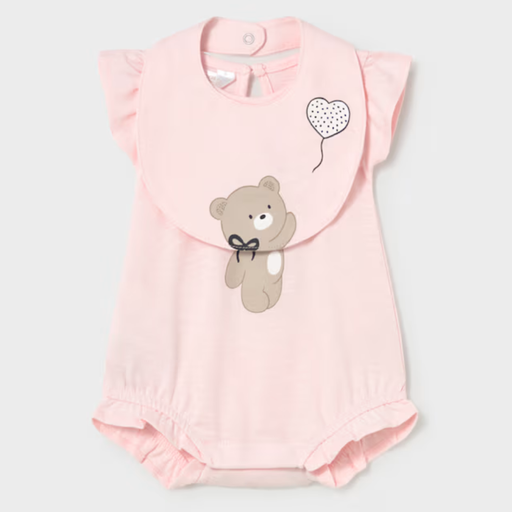 Mayoral Romper with Bib Set Girl - Rosa Baby