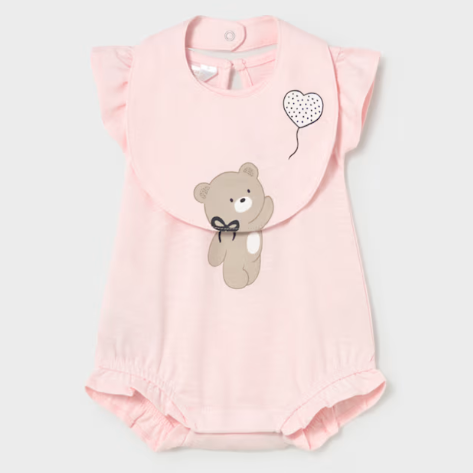 Mayoral Romper with Bib Set Girl - Rosa Baby