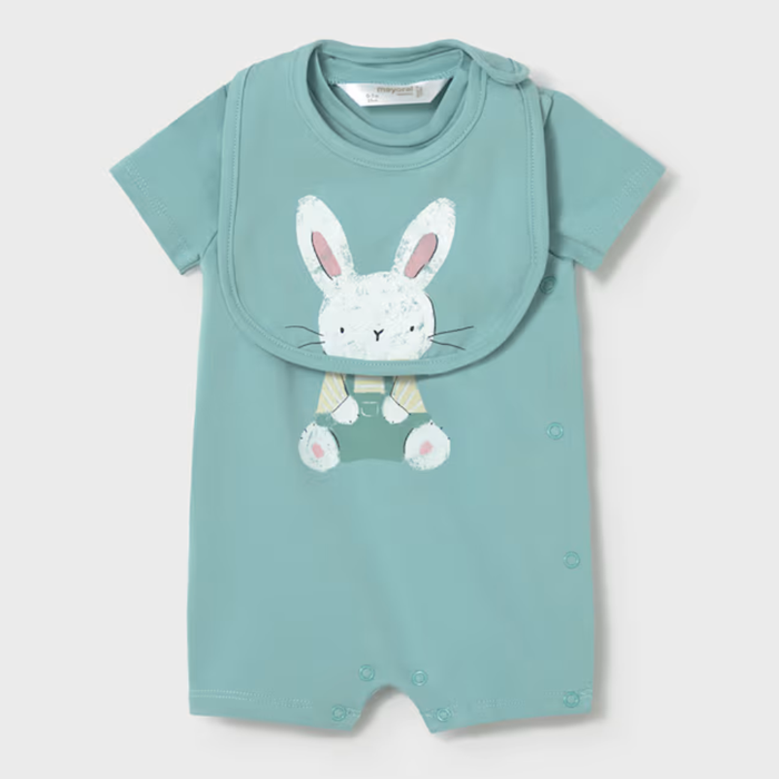 Mayoral Romper with Bib Set Boy - Glass