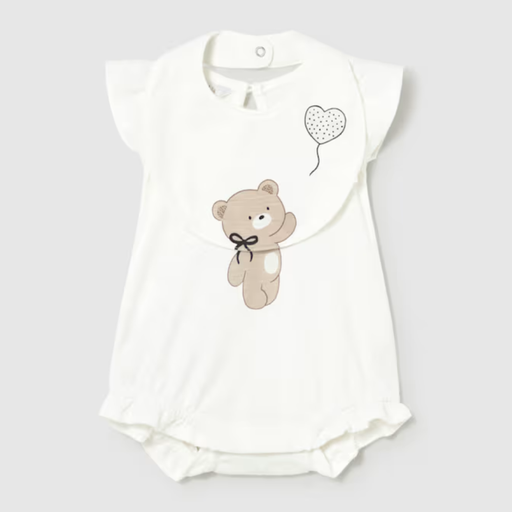 Mayoral Romper with Bib Set Girl - Crudo