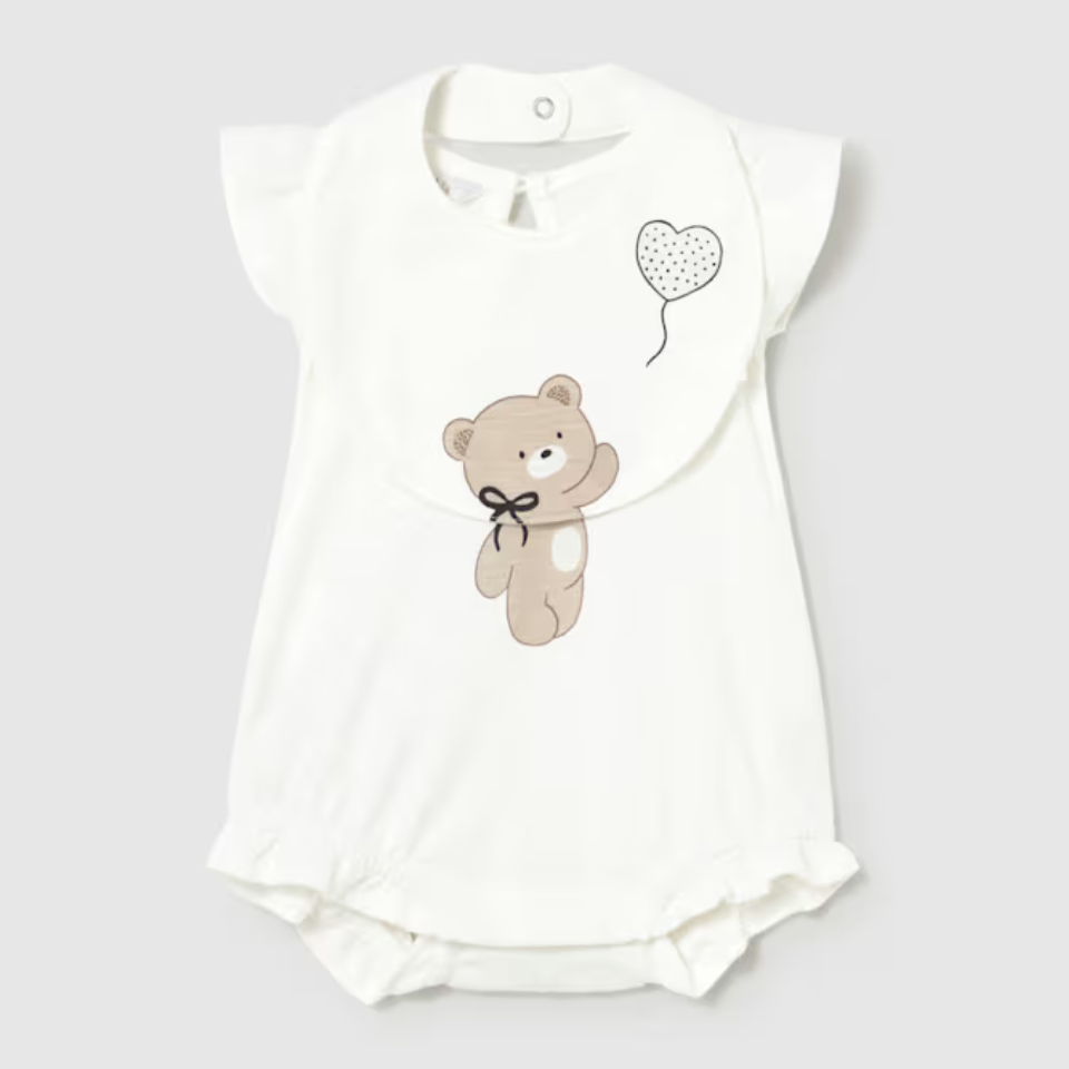 Mayoral Romper with Bib Set Girl - Crudo