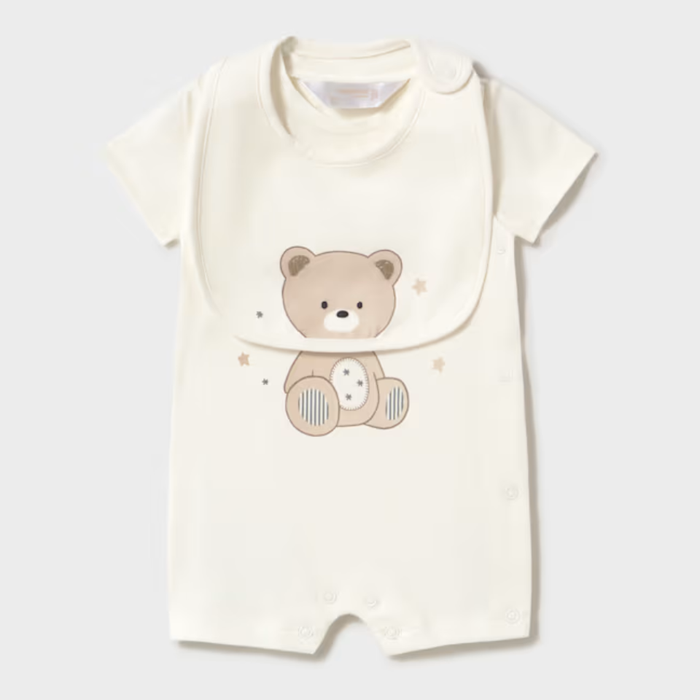 Mayoral Romper with Bib Set Boy - Crudo
