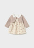 Mayoral Baby Girls Pink Dress with Build-In Knit Cardigan - Cipria Vig