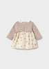 Mayoral Baby Girls Pink Dress with Build-In Knit Cardigan - Cipria Vig