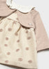 Mayoral Baby Girls Pink Dress with Build-In Knit Cardigan - Cipria Vig
