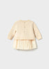 Mayoral Tricot/Tulle Dress Set - Cream