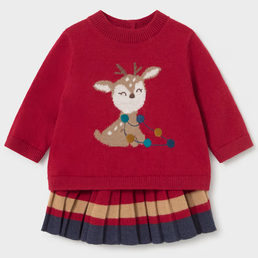 Mayoral Knit Skirt Set - Red