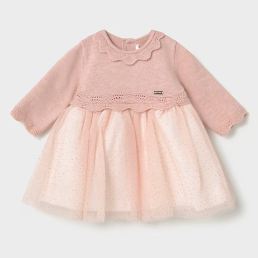Mayoral Tricot/Tulle Dress - Rosa Baby