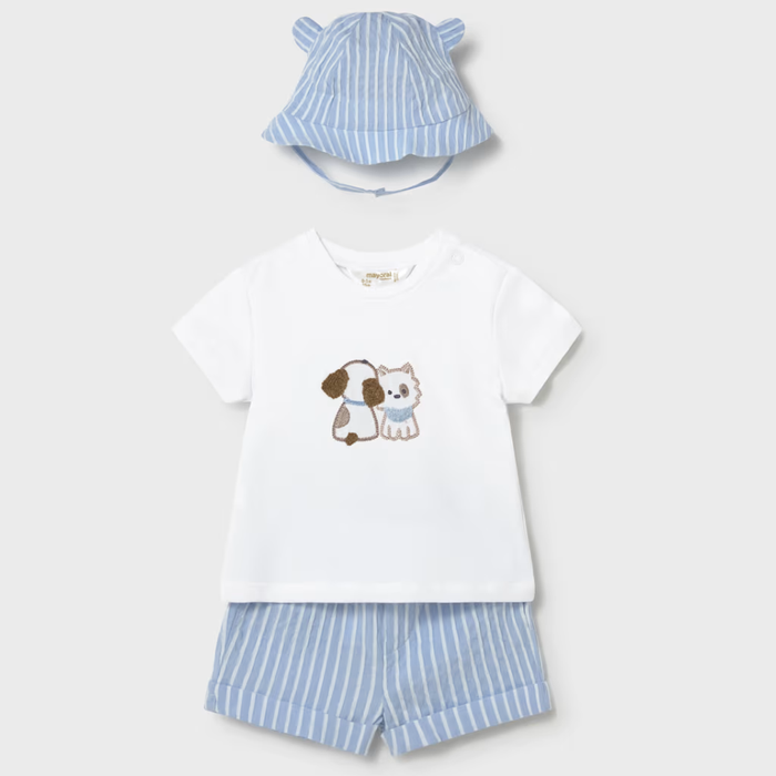 Mayoral Shorts and Hat Set - Cielo