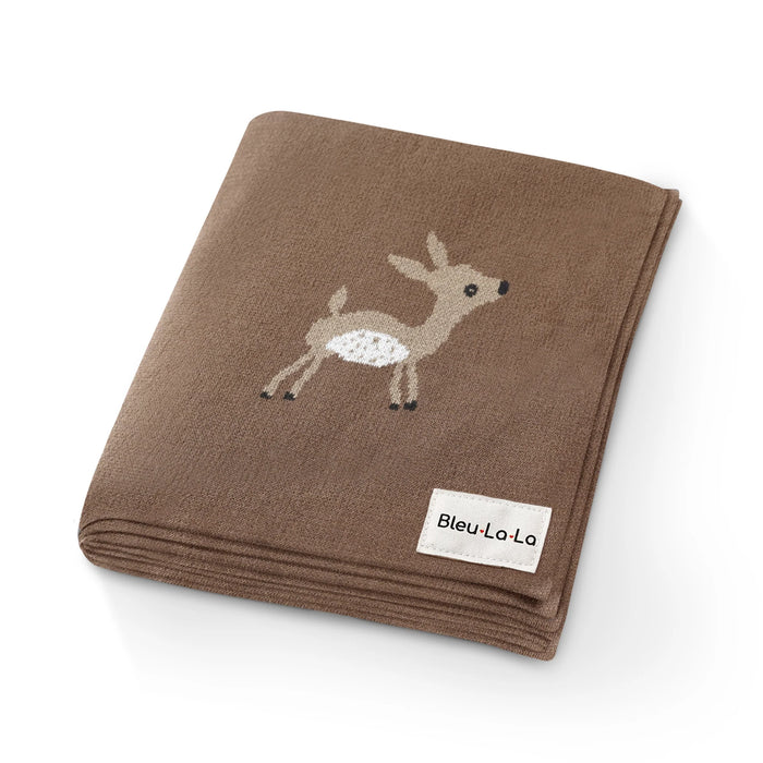 Bleu La La Swaddle Blanket Deer - Taupe